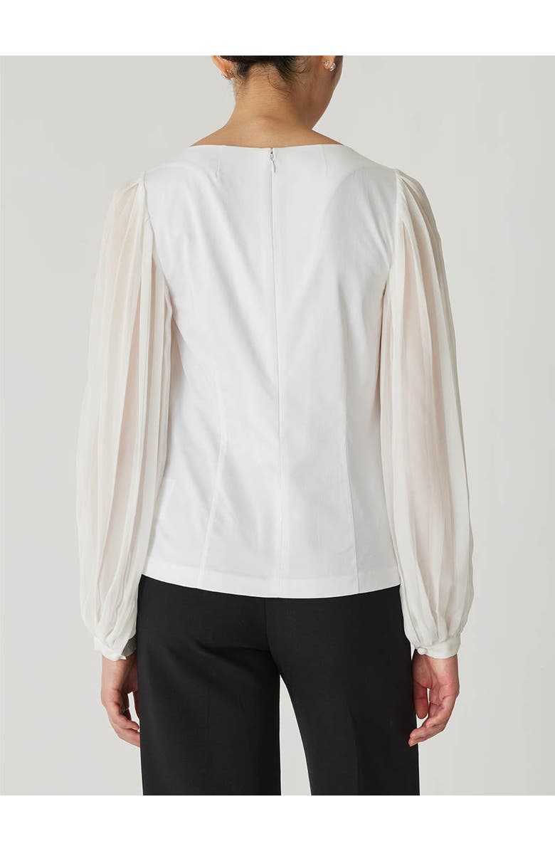 Rebecca Taylor Heavy Cotton Chintz Boat Neck Top, Alternate, color, Milk