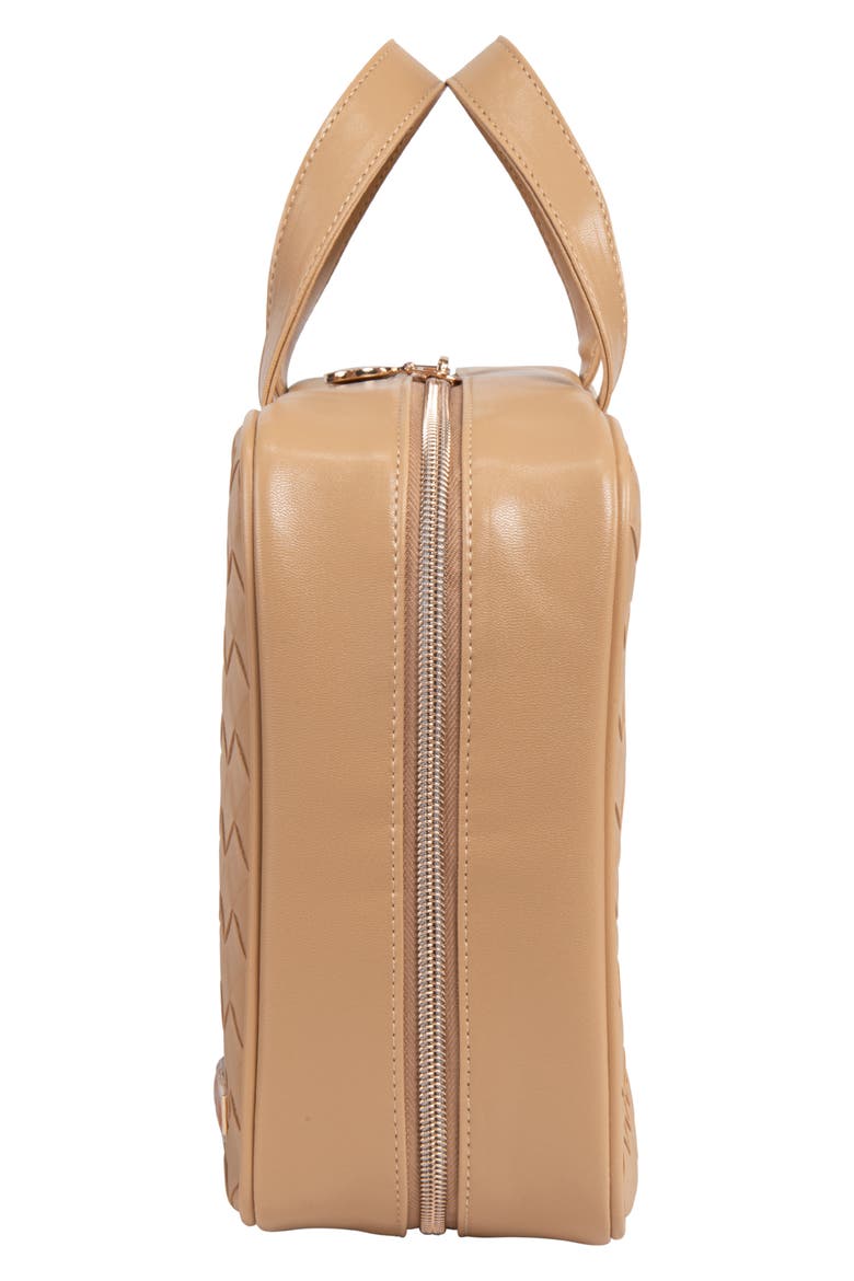 Belize Toasted Almond Martha Large Briefcase Cosmetics Case, Alternate, color, TOASTED ALMOND