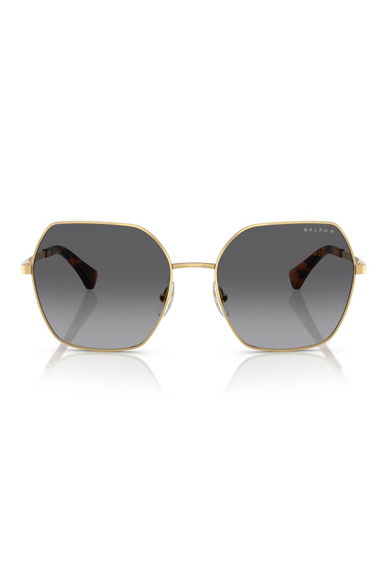 58mm Polarized Gradient Square Sunglasses, Main, color, GOLD / POLAR GRADIENT GREY