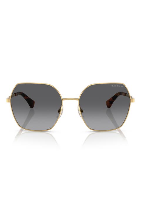 58mm Polarized Gradient Square Sunglasses