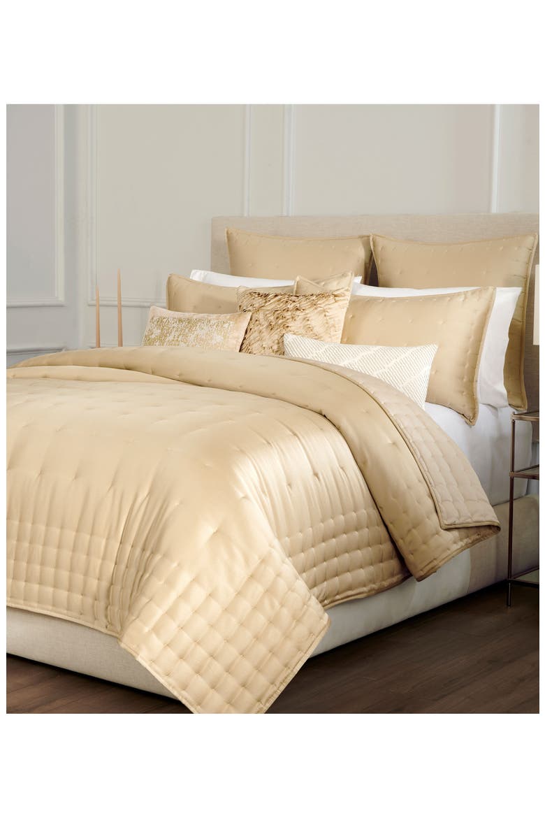 Hammered Silk & Cotton Blend Sham, Alternate, color, GOLD
