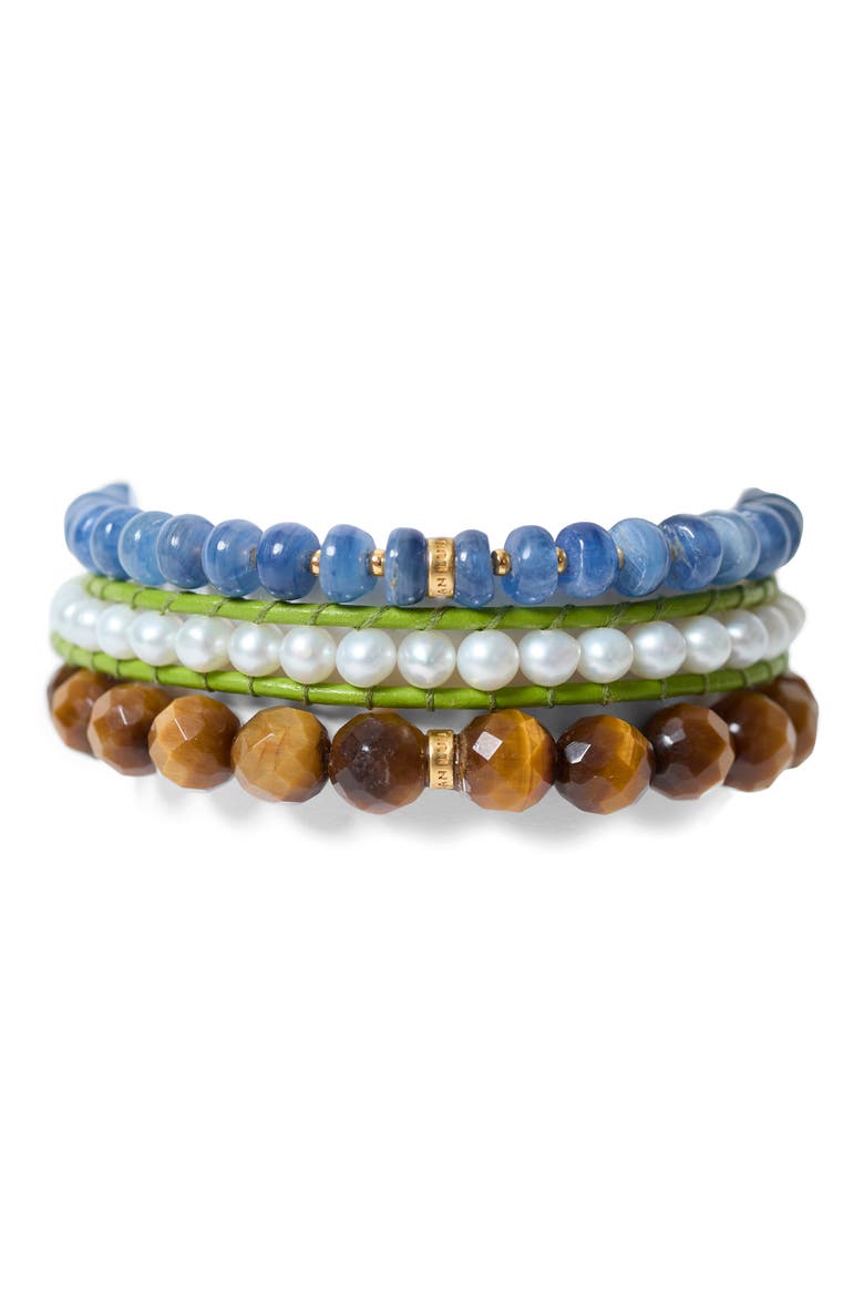 Trinity Tigers' Eye Bracelet Set, Main, color, TIGERS EYE