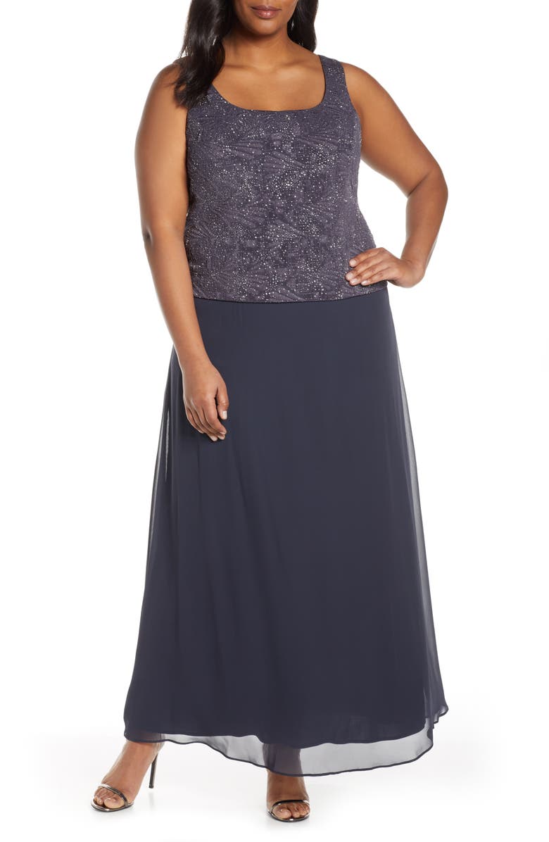 Alex Evenings Mock Two-Piece Gown with Jacket, Alternate, color, 