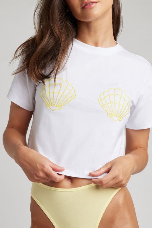 Negative Underwear Uniform Baby Tee In White: Mermaid Edition