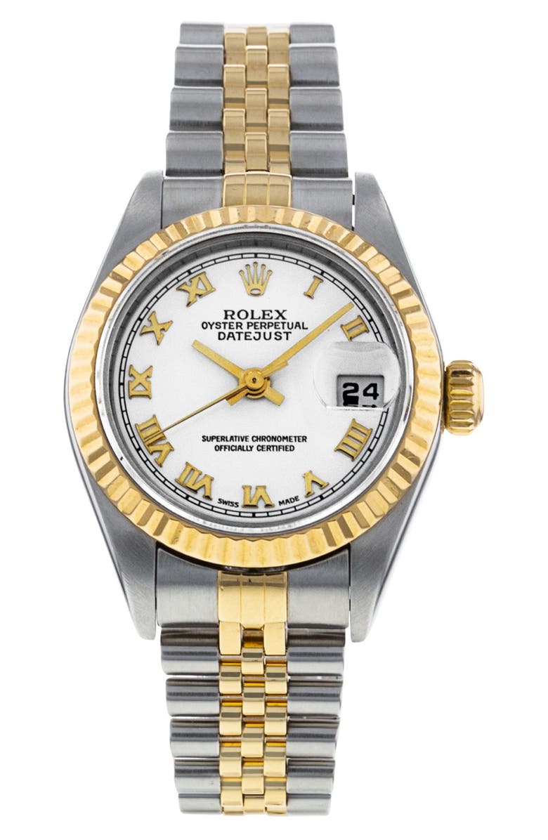 Watchfinder & Co. Rolex Preowned Oyster Perpetual Datejust Lady Bracelet Watch, 26mm, Main, color,