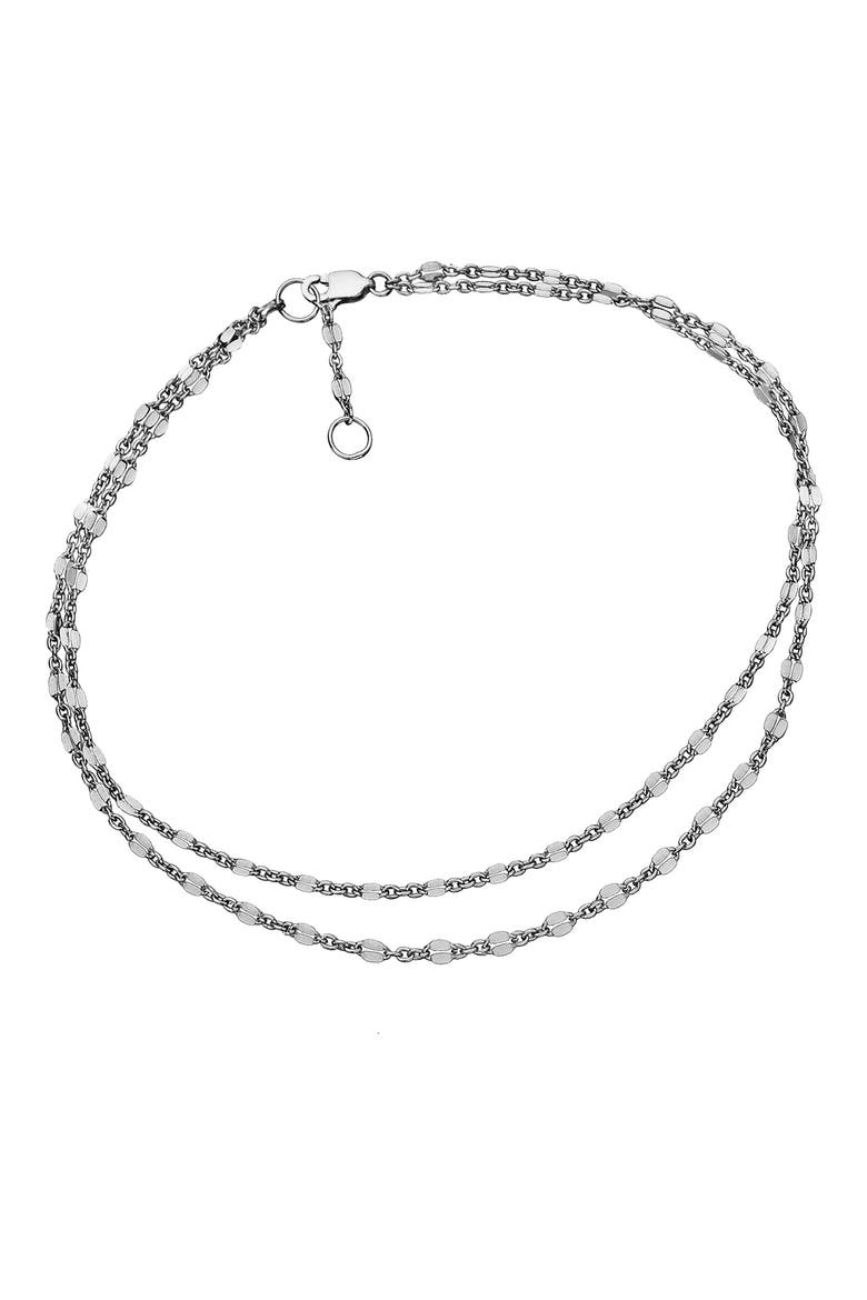 Charlene Layered Anklet, Main, color, STERLING SILVER