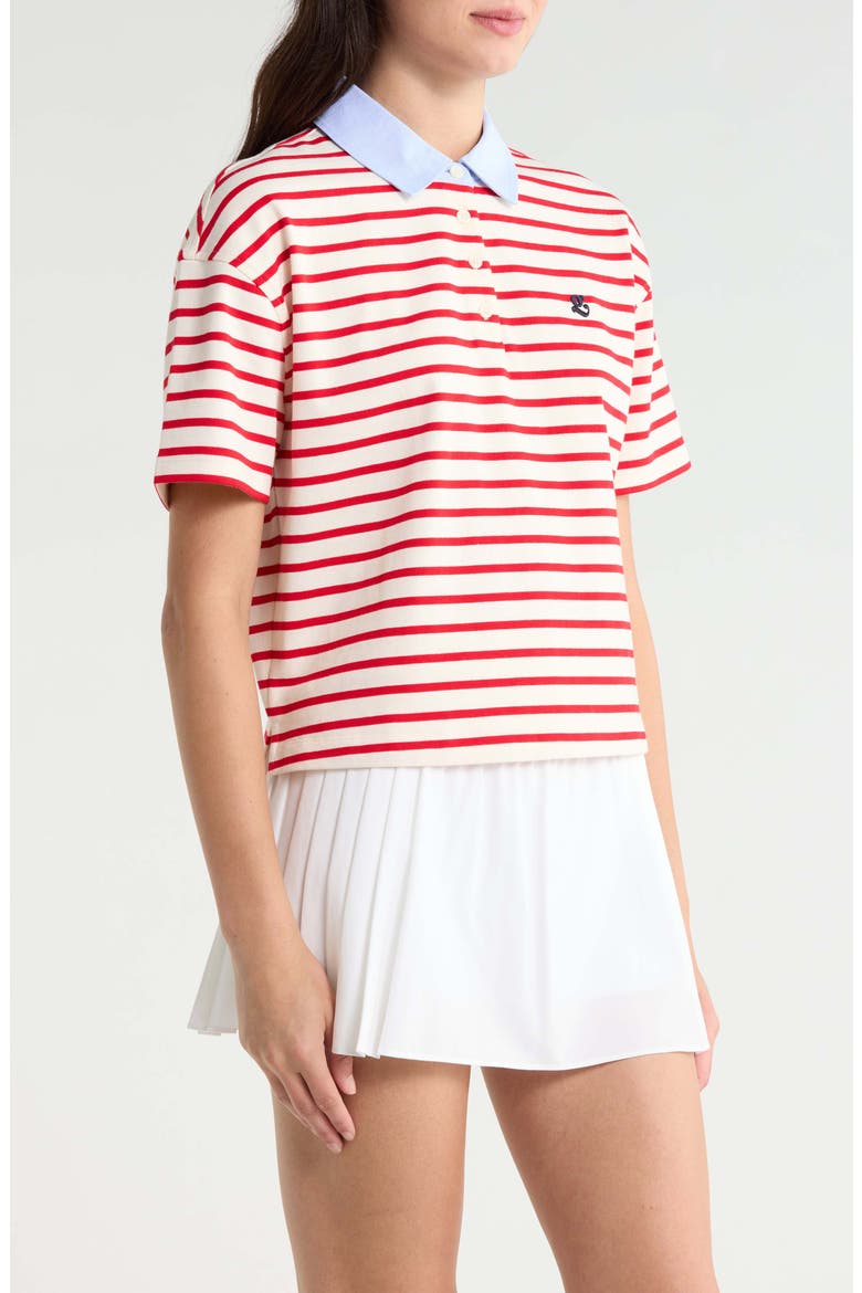 Fore Corners Boxy Rugby Shirt, Alternate, color, CHALK WHITE / LAVA