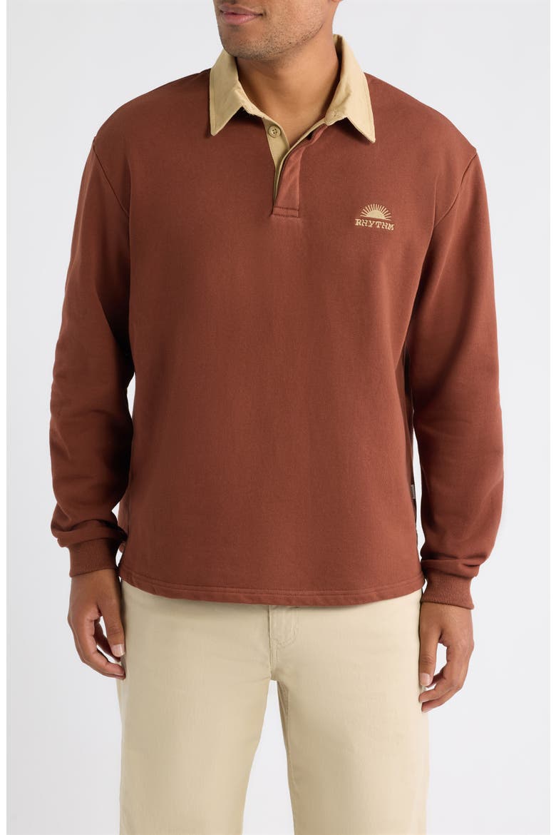Heritage Bloom Cotton Rugby Polo, Main, color, BARK
