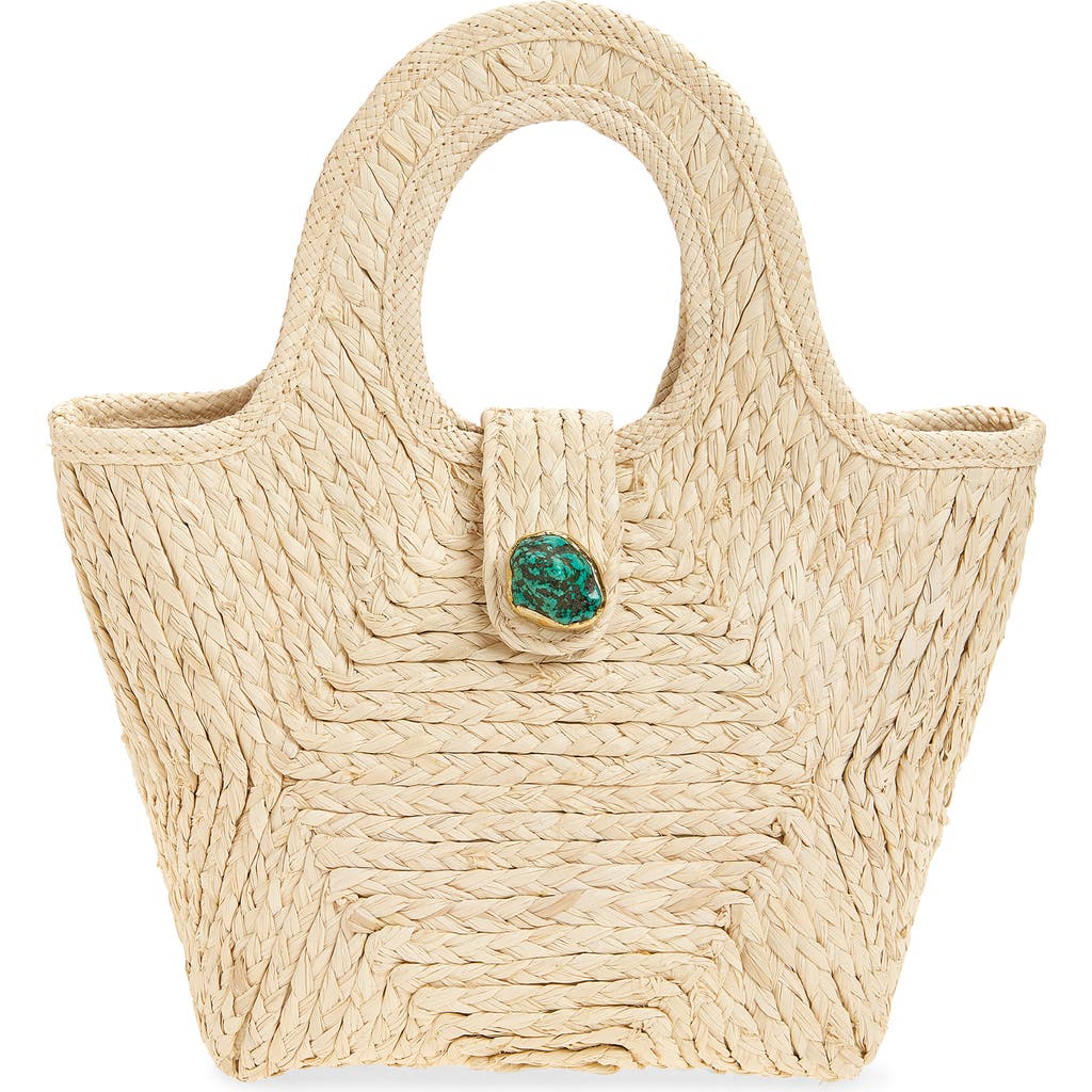 Pamela Munson The Petite Lulu Raffia Shoulder Bag In Brown