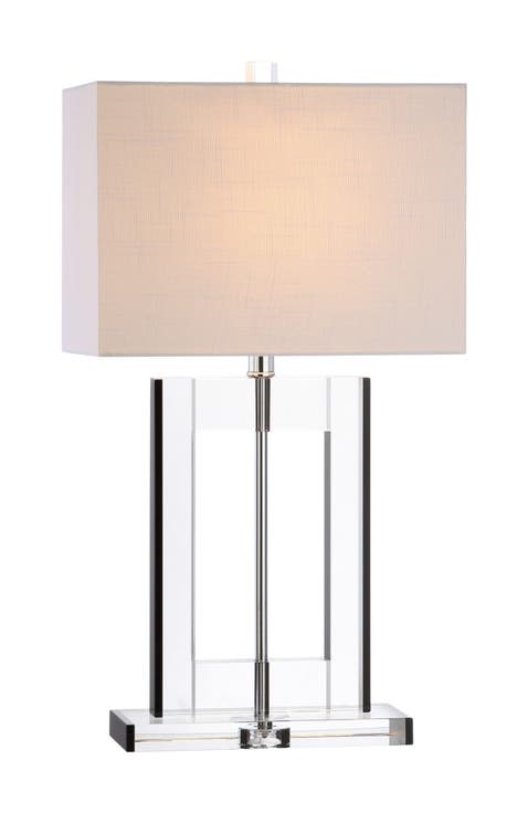 Parish 26" Crystal LED Table Lamp, Clear/Black
