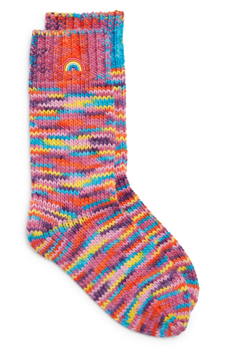 Kurt Geiger London Be Kind Rainbow Crew Socks, Main, color,