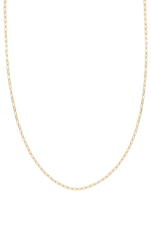 14K Gold Paper Clip Chain Necklace (Online Trunk Show)