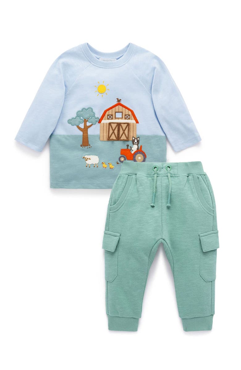 Purebaby Farm Life Tee Set, Main, color, Country Air