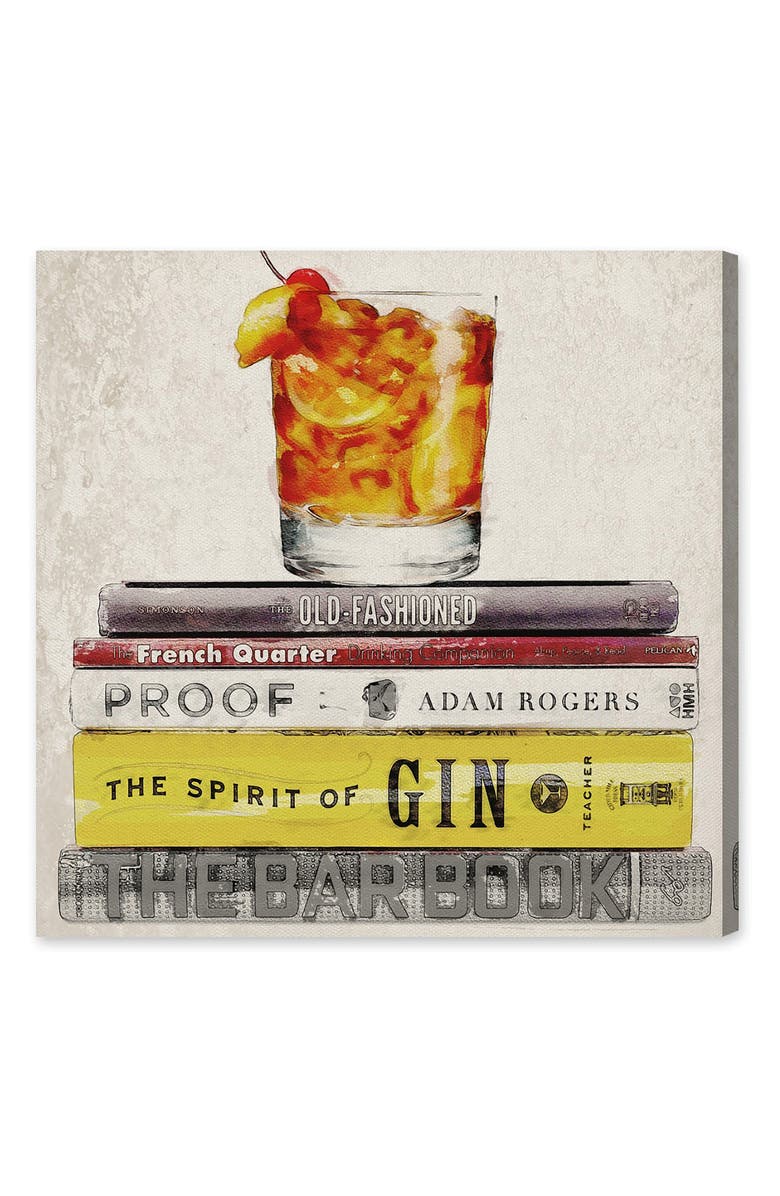 Oliver Gal Bar Books Canvas Wall Art, Main, color,