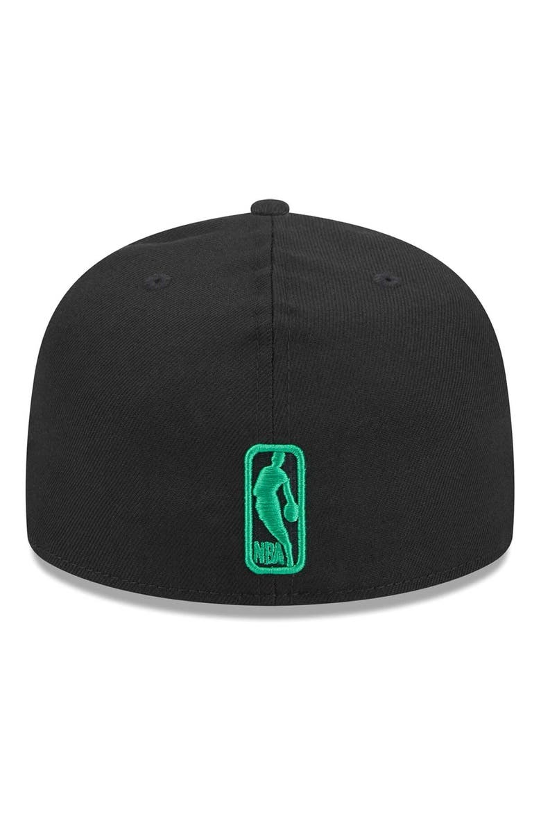 New Era Men's New Era Black Boston Celtics Coral Reef Visor 59FIFTY Fitted Hat, Alternate, color, 