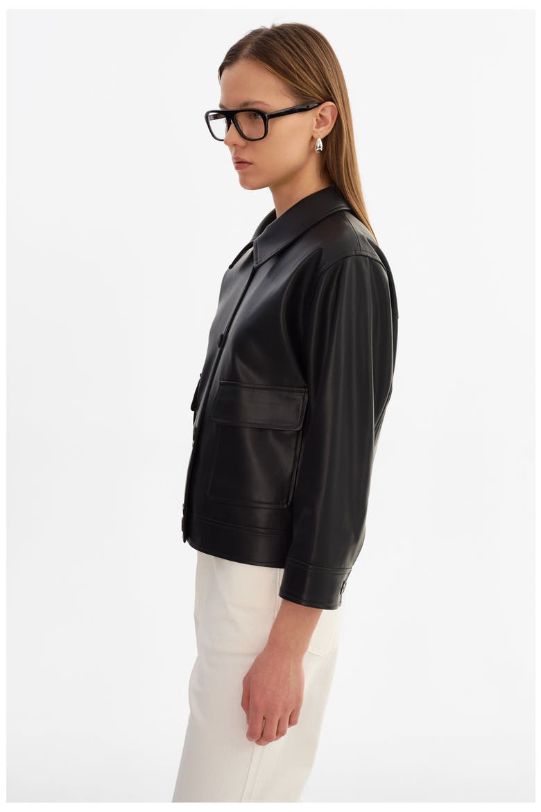 Elara | Faux Leather Jacket, Alternate, color, Black