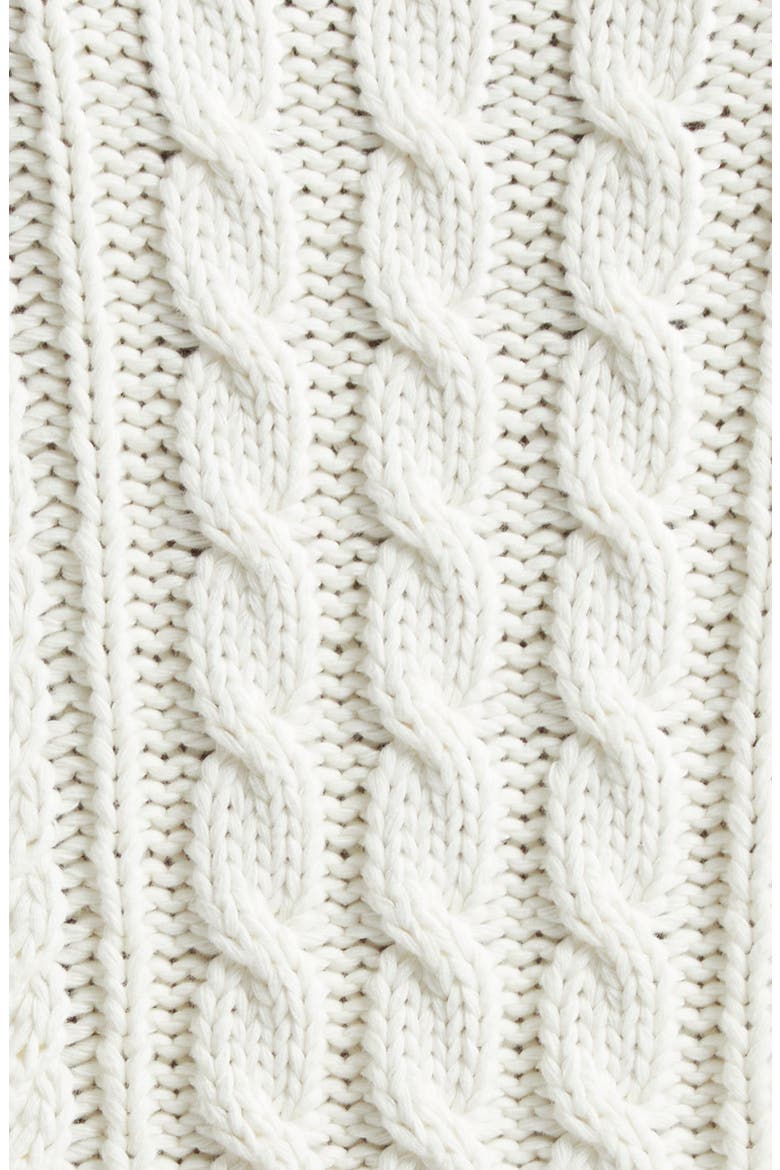 Rory Cable Cotton Crewneck Sweater, Alternate, color, IVORY