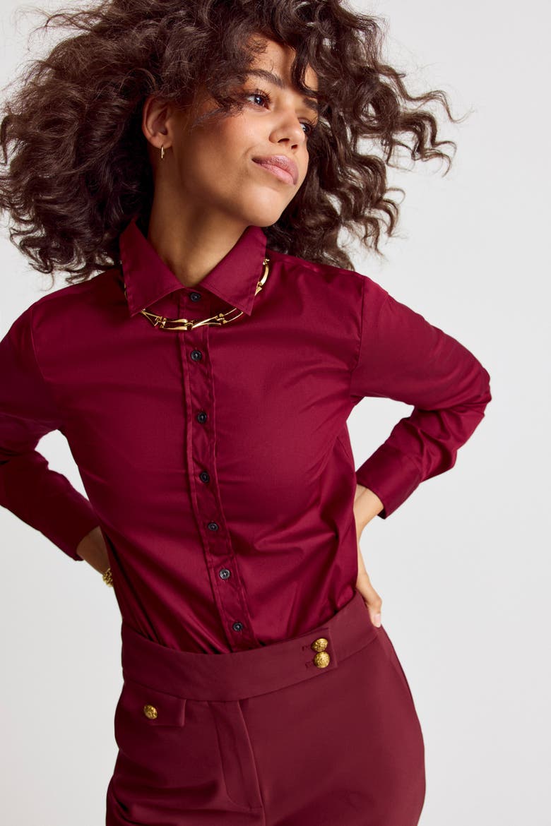 The Icon Shirt, Alternate, color, Burgundy