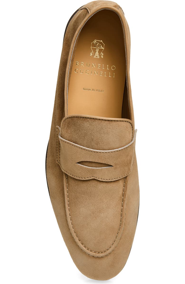 Brunello Cucinelli Deconstructed Penny Loafer, Alternate, color, C2767 Med Brown