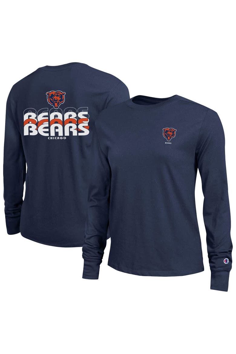 Women's Champion Navy Chicago Bears Core Long-Sleeve T-Shirt, Main, color, Navy