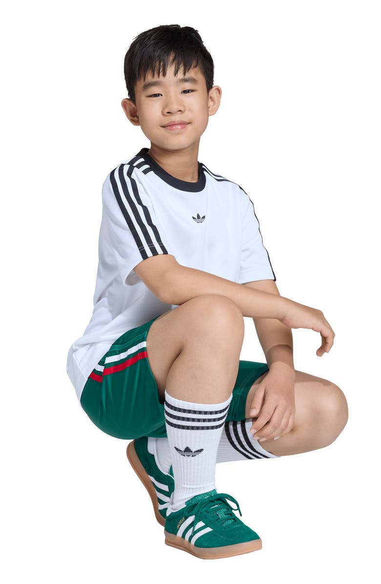 adidas Originals Kids' Firebird Track Shorts, Alternate, color, Dark Green/ Dark Gold