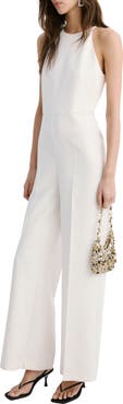 MANGO Halter Neck Wide Leg Jumpsuit