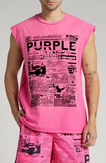 PURPLE BRAND Textured Jersey Sleeveless Muscle Tee | Nordstrom