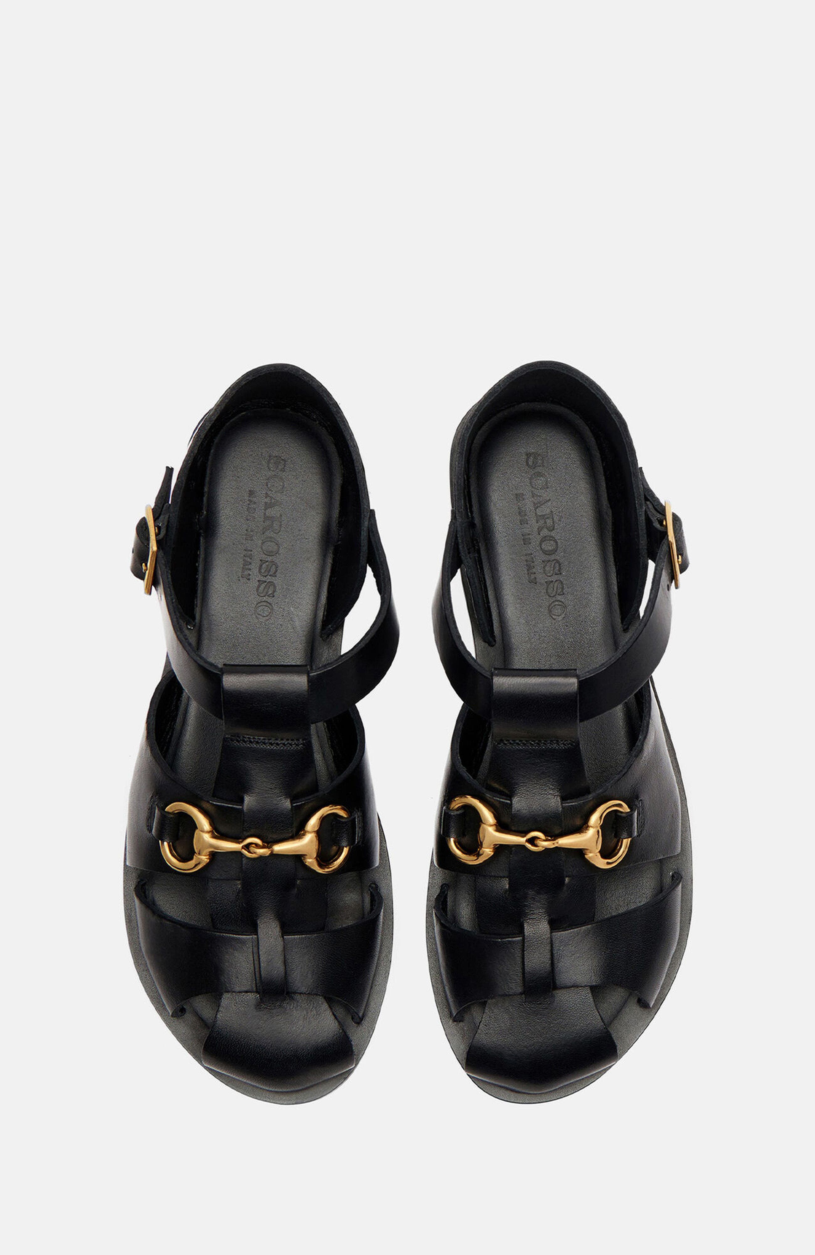 SCAROSSO Helene Sandals, Alternate, color, Black - Calf