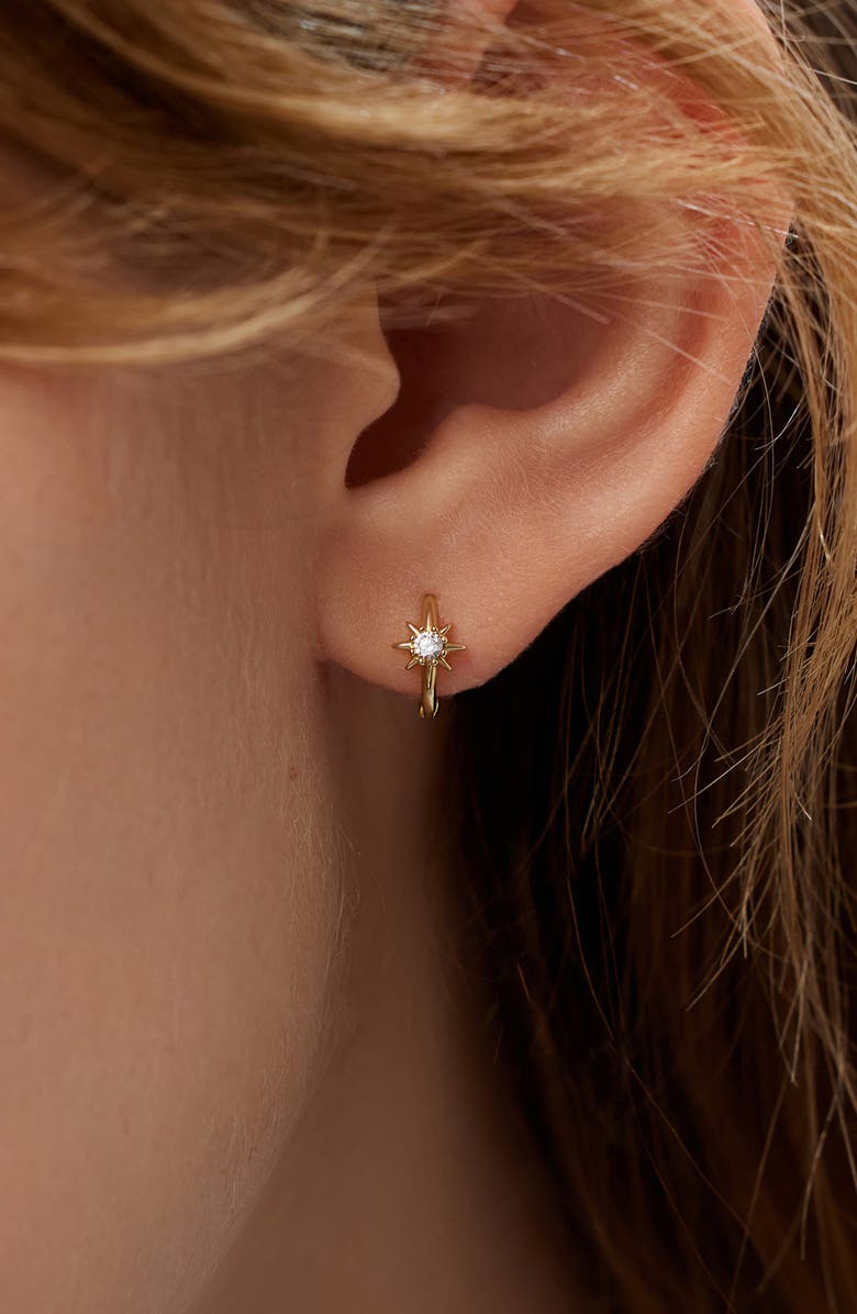 Ana Luisa Elios Huggie Hoop Earrings, Alternate, color, 925 Yg/Clear