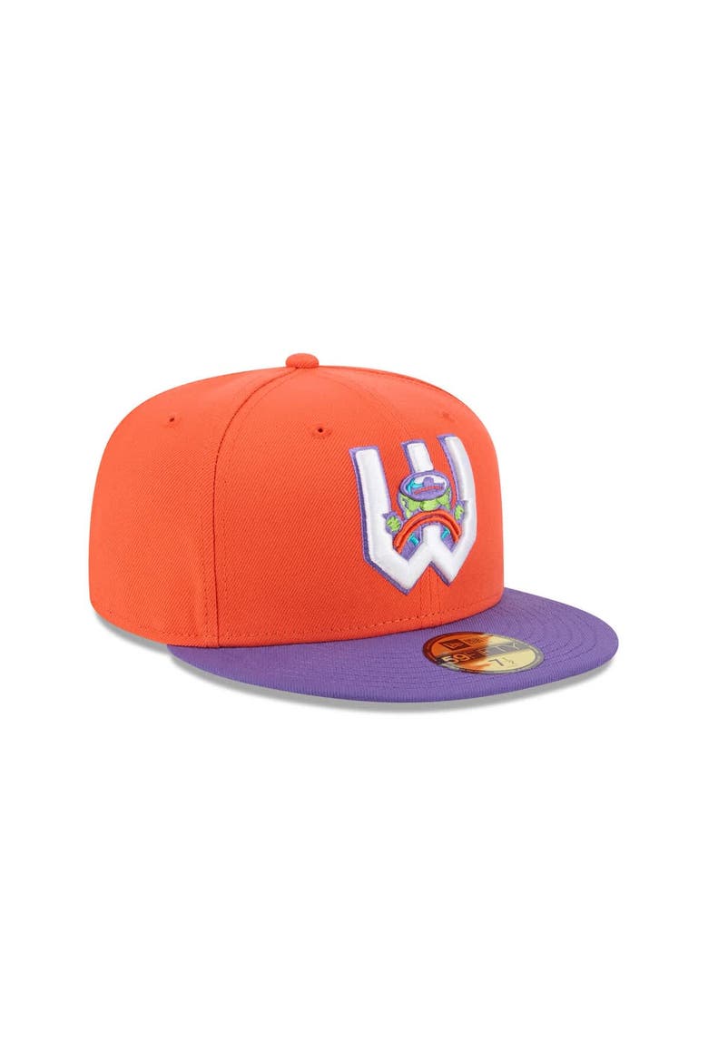 Men's New Era  Orange Wichita Wind Surge Theme Nights 59FIFTY Fitted Hat, Alternate, color, Orange