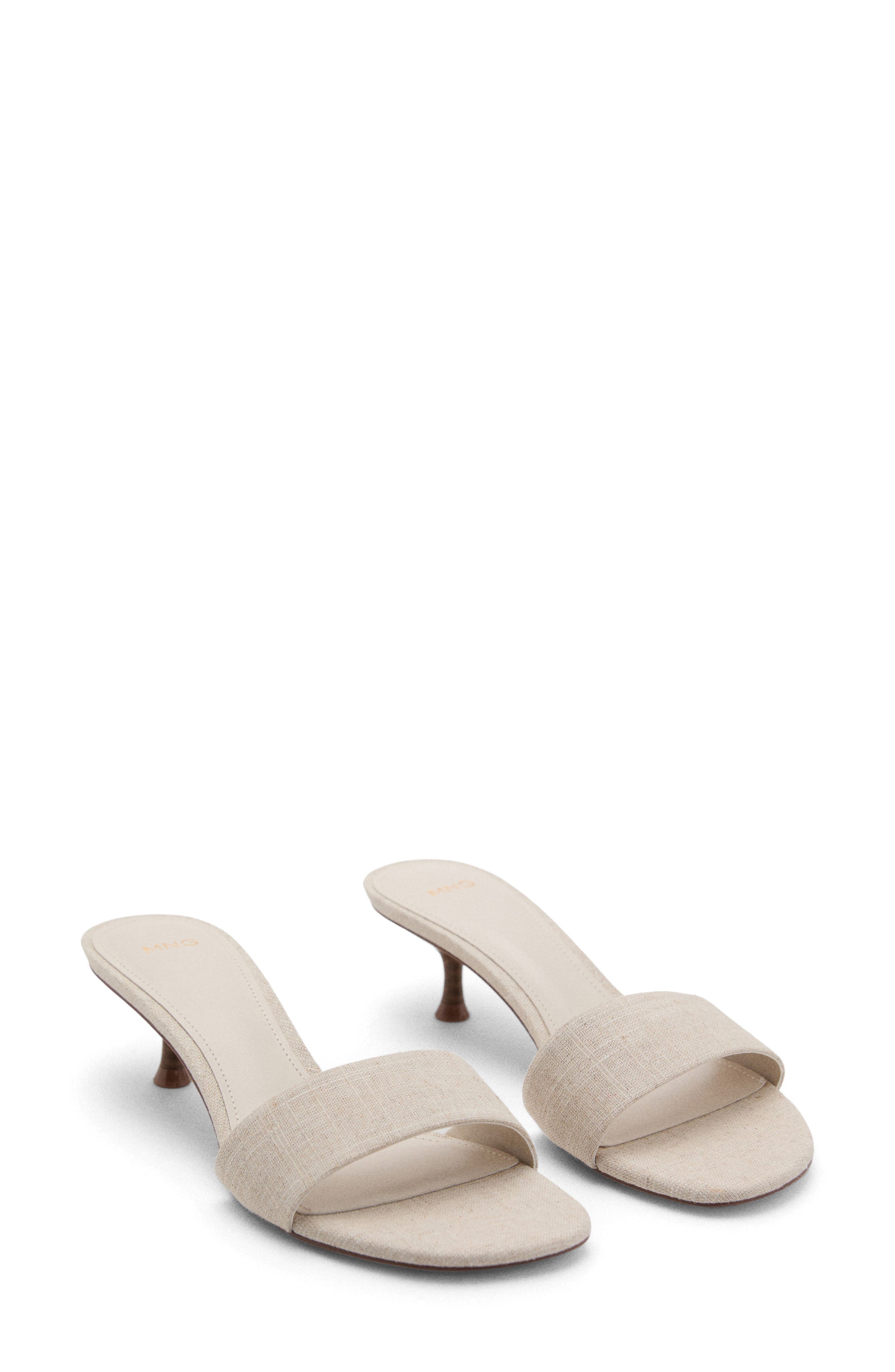 MANGO Kitten Heel Sandal, Main, color, Beige