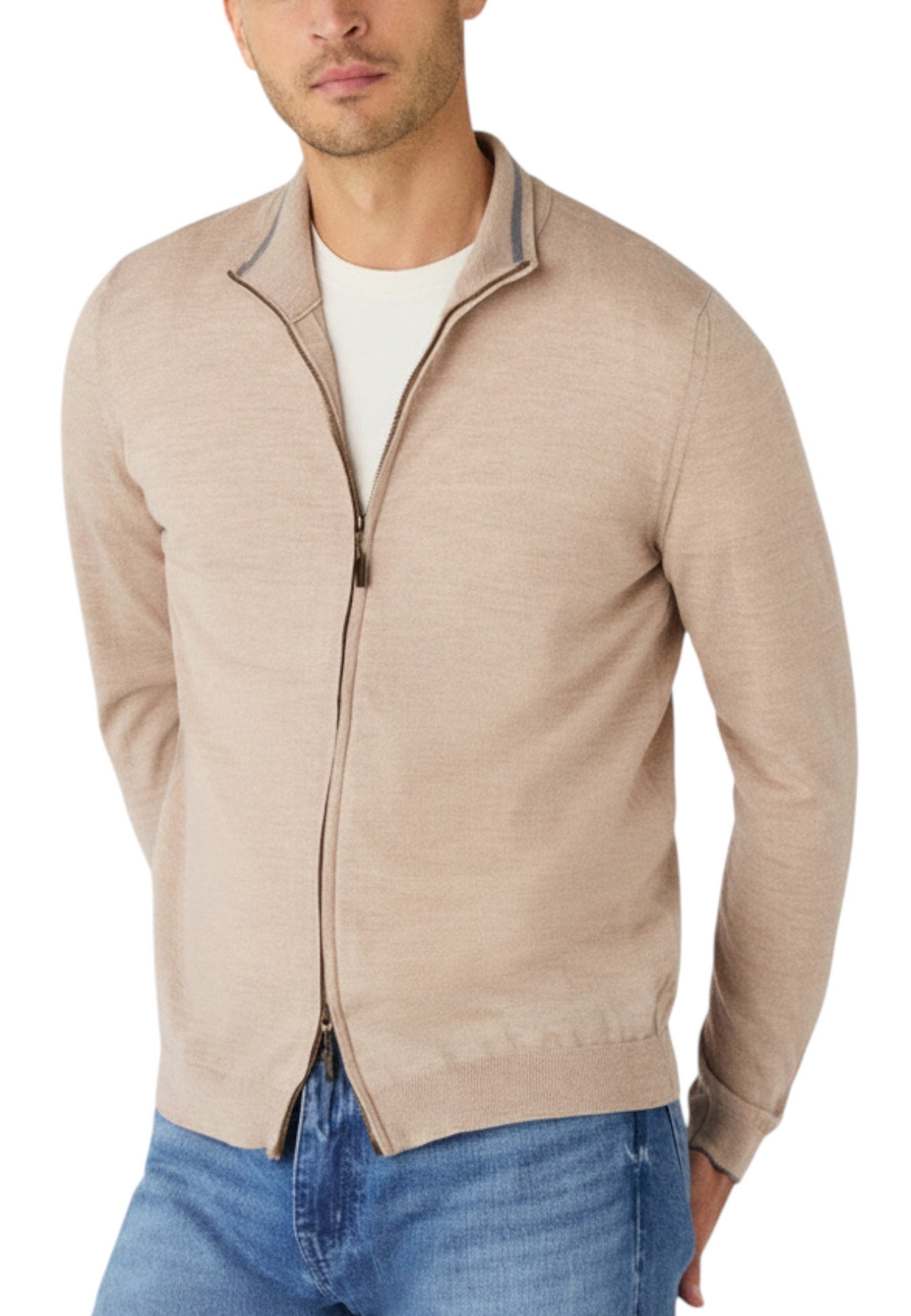 Dalton Full Washable Merino Zip Sweater - image 3