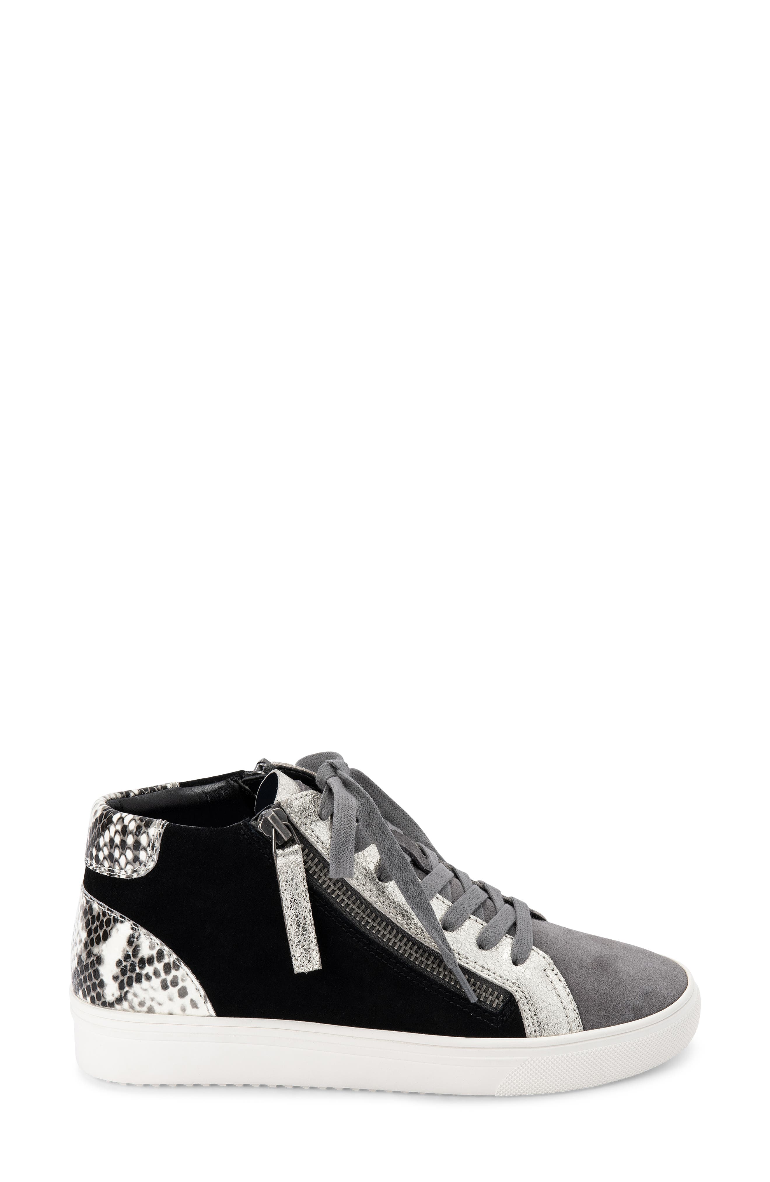 Genesis Waterproof Snake Embossed Hidden Wedge Sneaker, Alternate, color, GREY MULTI LEATHER
