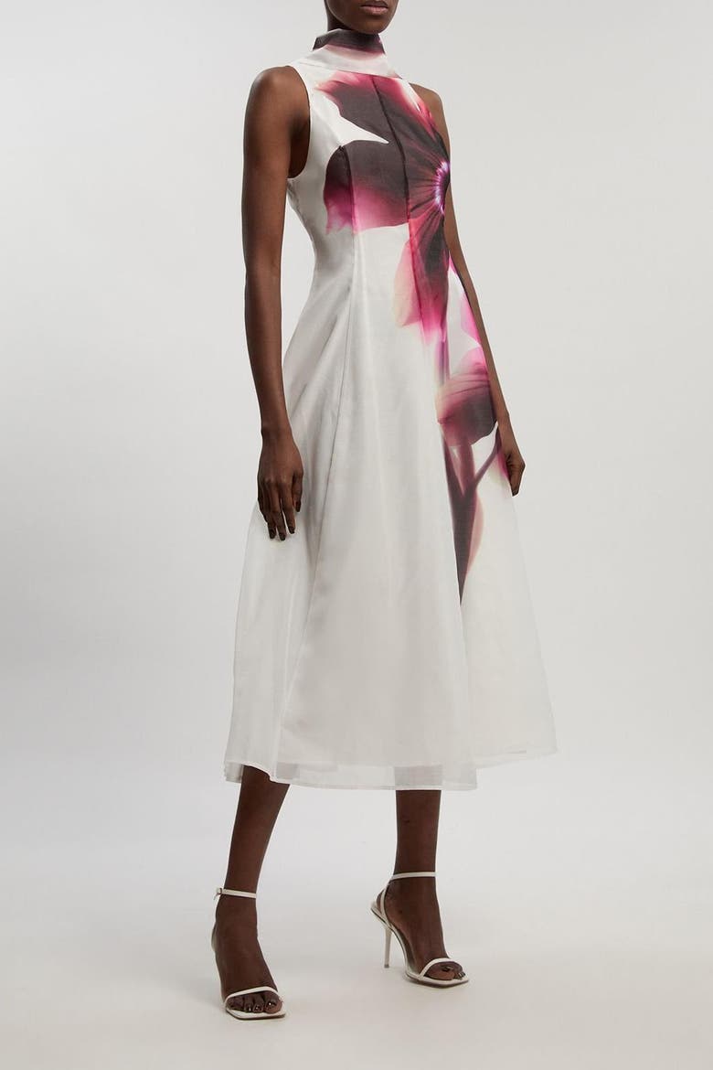 Sleeveless High Neck Midi Dress, Alternate, color, Pink
