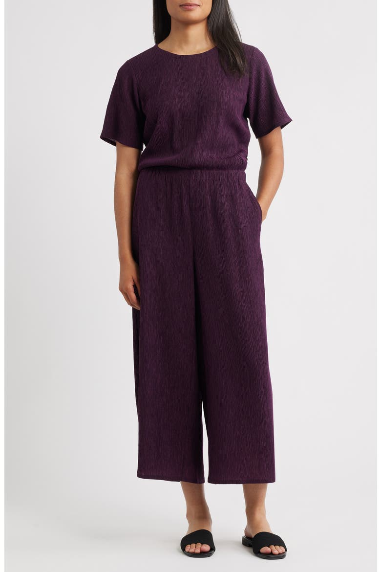 Crinkle Wide Leg Jumpsuit, Main, color, BLACKBERRY