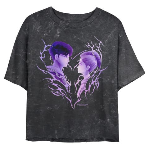 Junior's KPop Demon Hunters Jinu and Rumi Heart Strings  Graphic T-Shirt