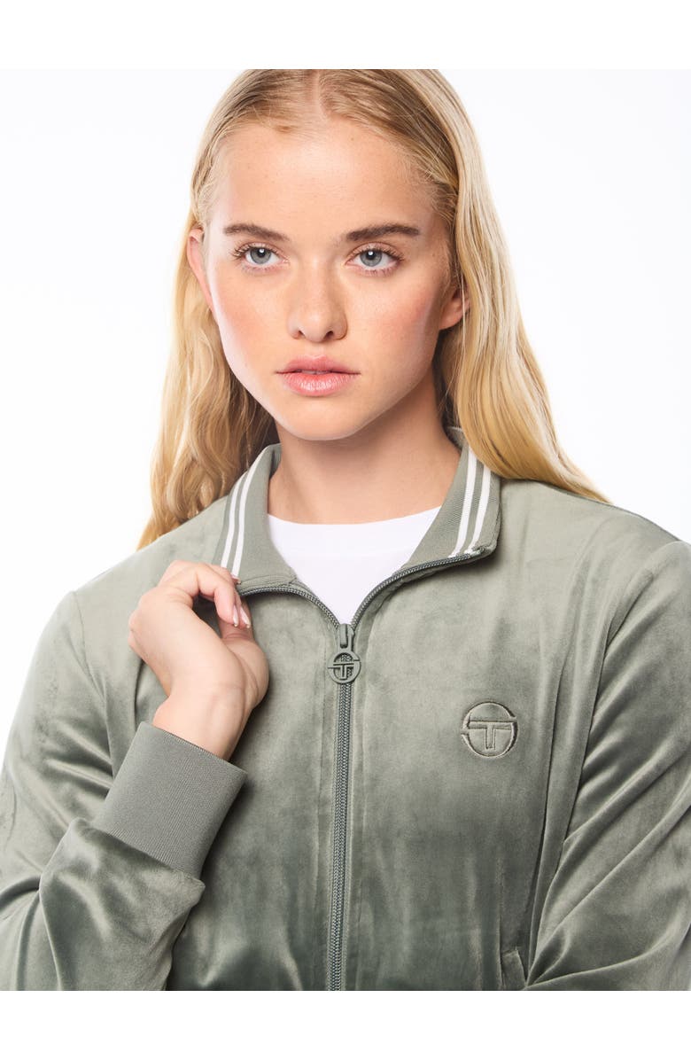 Sergio Tacchini Nuvola Velour Track Jacket, Alternate, color, Agave Green