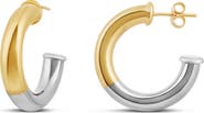 SHYMI Two Tone Twisted Hoop Earrings