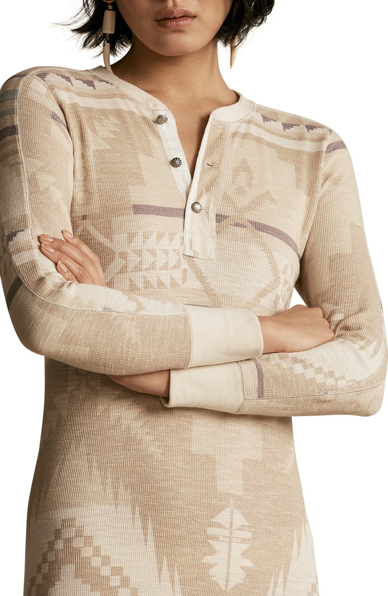 Polo Ralph Lauren Long Sleeve Cotton Henley Dress, Alternate, color, 
