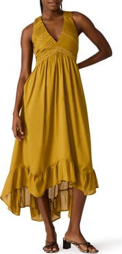 Steve Madden Miah Lace Trim Sleeveless High-Low Maxi Dress