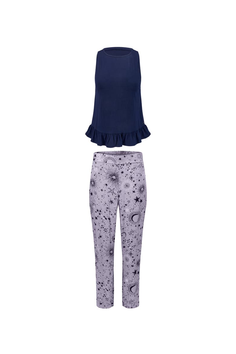 Aerys Pajama Tank & Pants Set, Alternate, color, Novelty purple