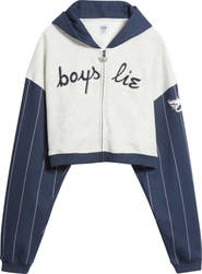 BOYS LIE The Big Leaguer Alex Zip Crop Hoodie