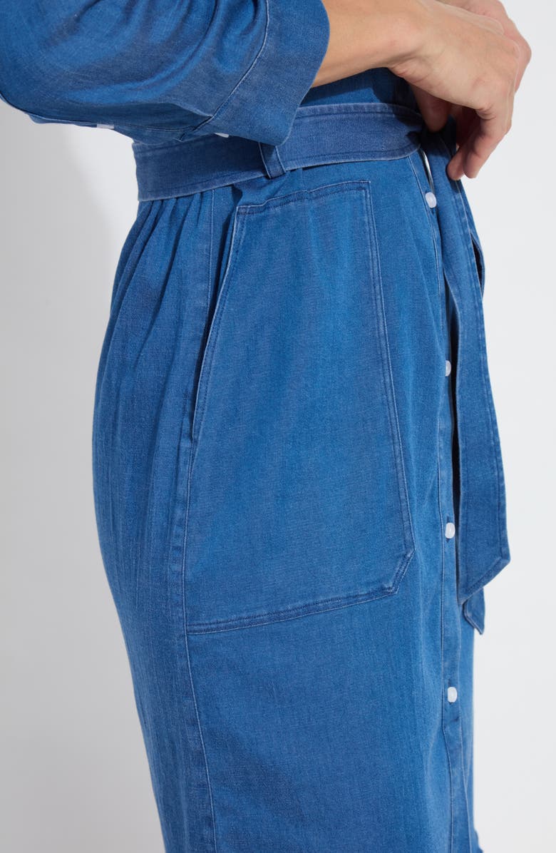 Lysse Delphine Chambray Shirtdress, Alternate, color, Midwash