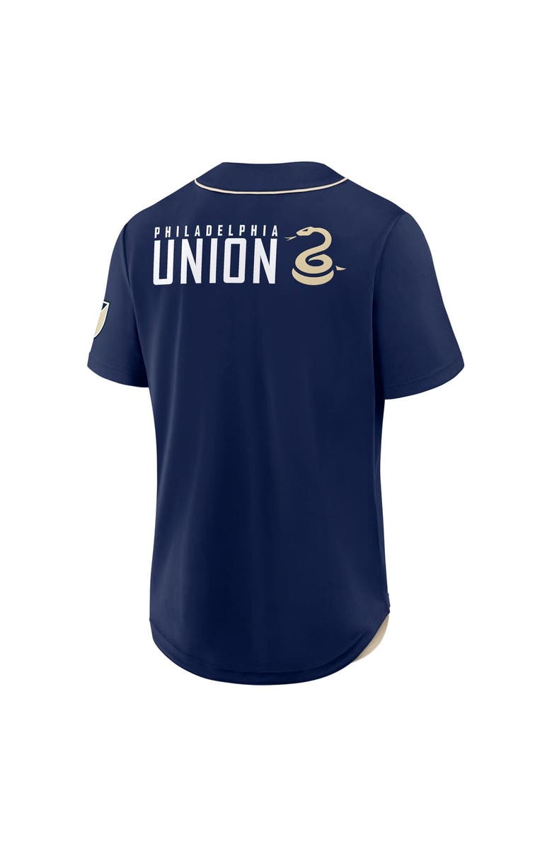 FANATICS Men's Fanatics Navy Philadelphia Union Injury Time Baseball Jersey, Alternate, color, 