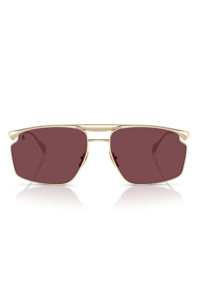 Scuderia Ferrari 61mm Irregular Sunglasses, Main, color, Pale Gold / Bordeaux Ce