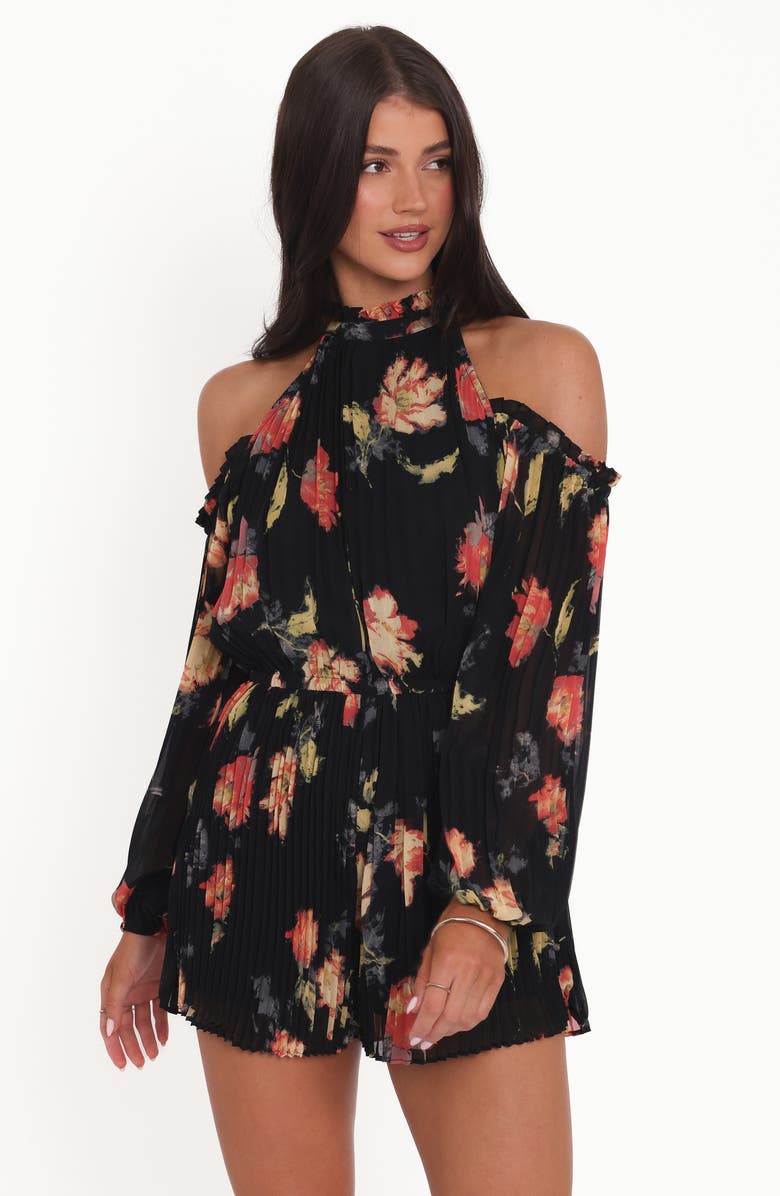 Petal & Pup Hillary Floral Cold Shoulder Long Sleeve Romper, Alternate, color,