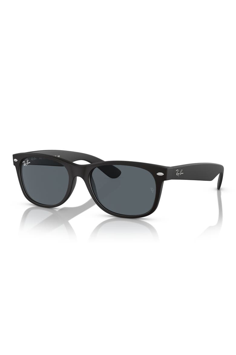 New Wayfarer 55mm Rectangular Sunglasses, Alternate, color, BLACK BLUE