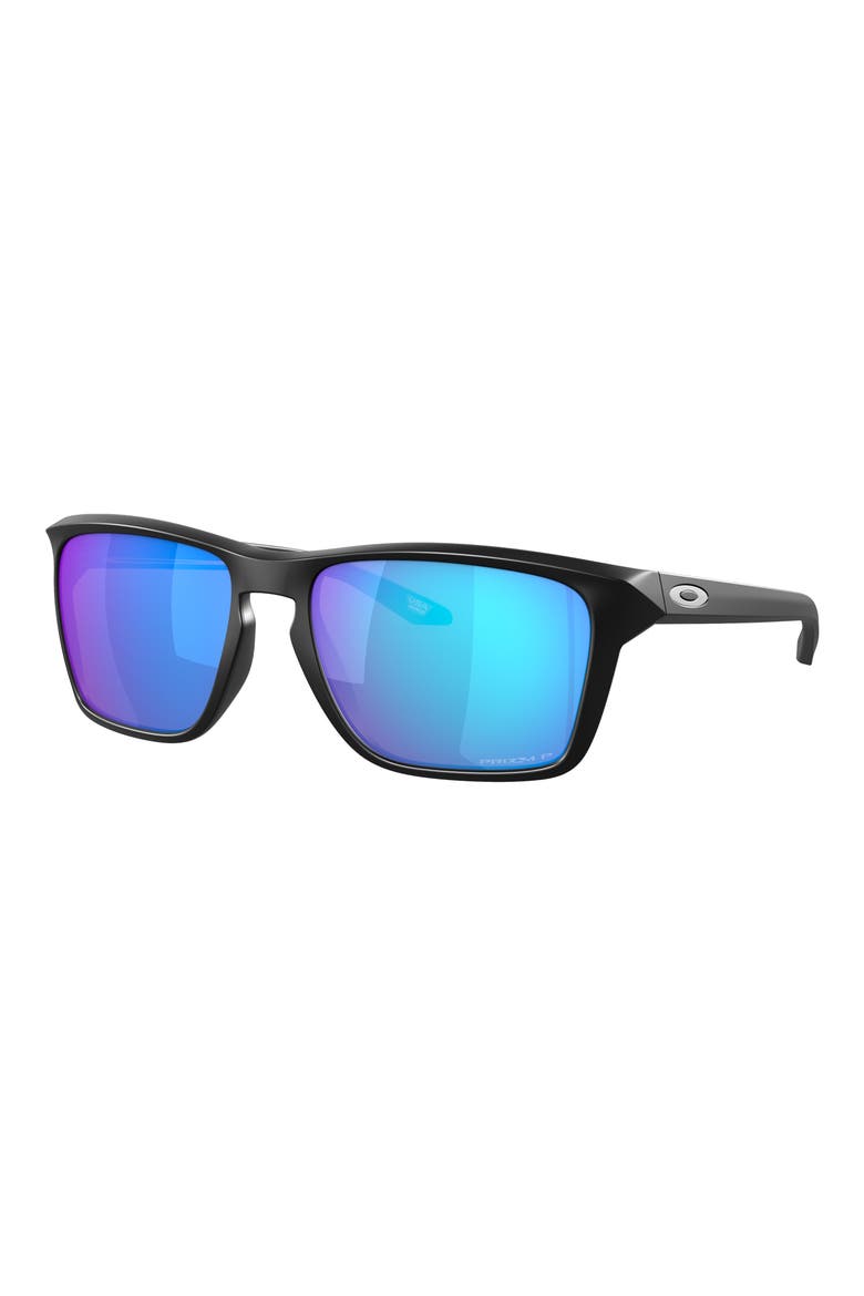 Sylas 60mm Prizm™ Rectangular Sunglasses, Alternate, color, MATTE BLACK
