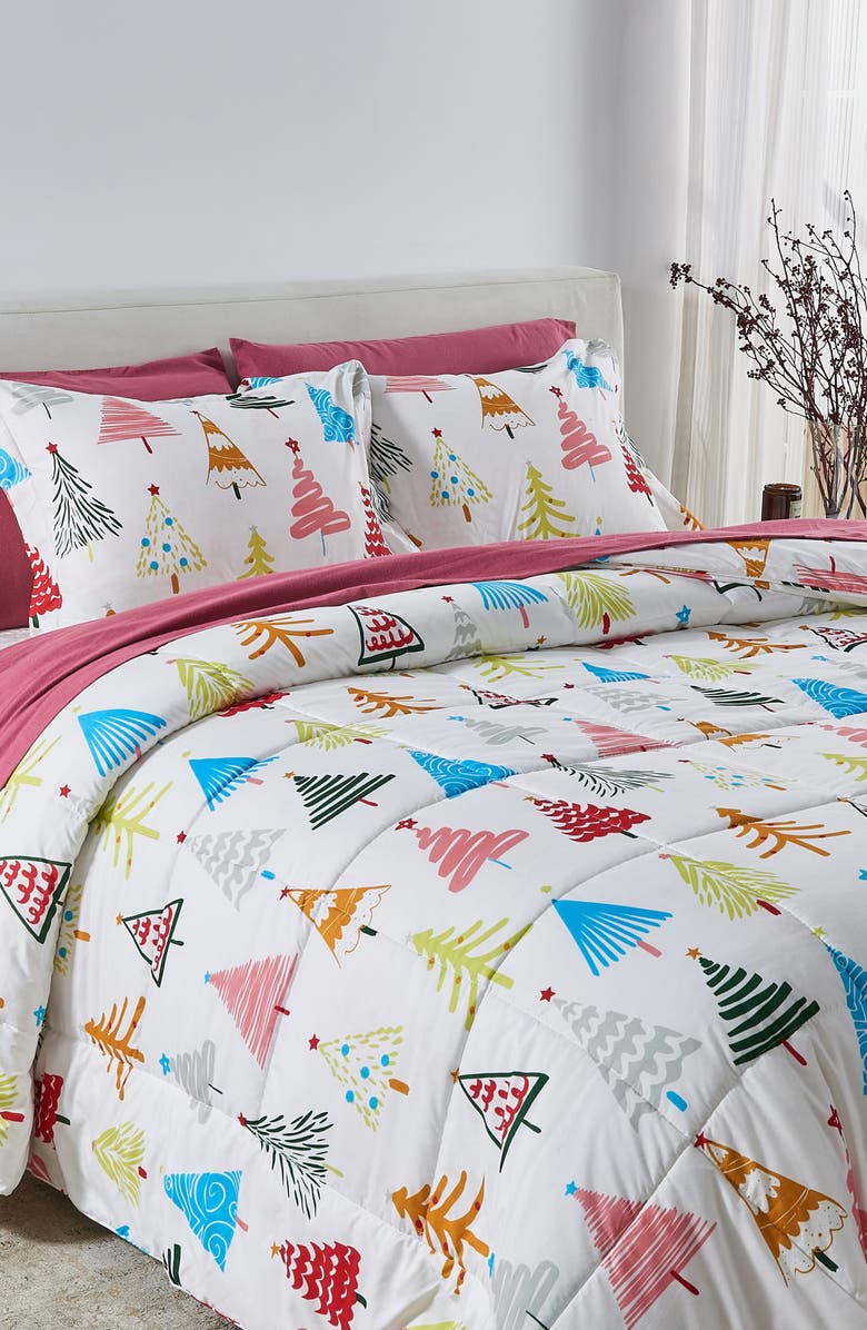 Woven & Weft Holiday 3-Piece Comforter Set, Alternate, color, Happy Hillside