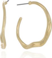 Ettika Thin Wavy Hoop Earrings